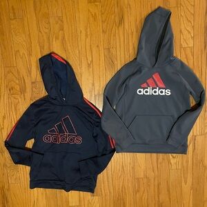 Adidas Kids' Red and Gray Hoodies
